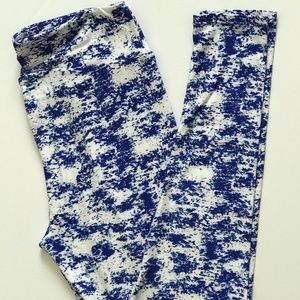 LulaRoe Leggings TC Blue/White